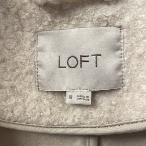 LOFT Off White Softened Double Breasted Coat - Picture 8 of 9